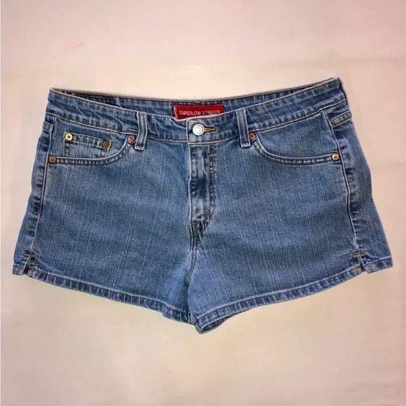 Vintage Levi’s SuperLow Stretch Denim Shorts (13 Junior) - Picture 2 of 15